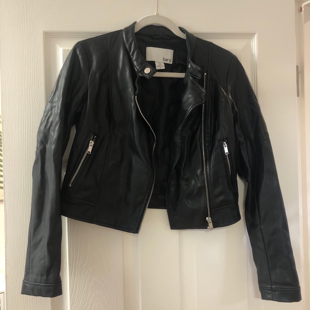 bar III Faux Leather Jacket Size S